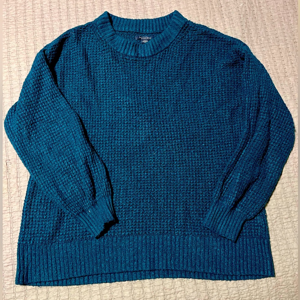 American eagle jewel toned knit sweater size medium